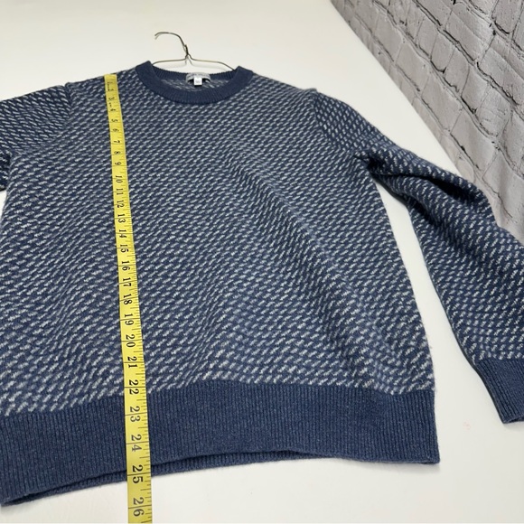 Peter Millar blue wool/cashmere  Patterned Crewneck Sweater L - Picture 4 of 10
